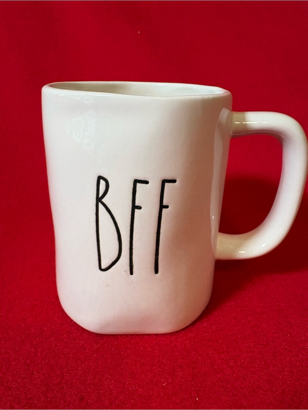 Rae Dunn BFF Mug Artisan Collection Magenta White Ceramic 16 oz Farmhouse